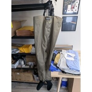 Simms Gore-Tex Chest Waders Stockingfoot Large Waterproof Made in USA Beige